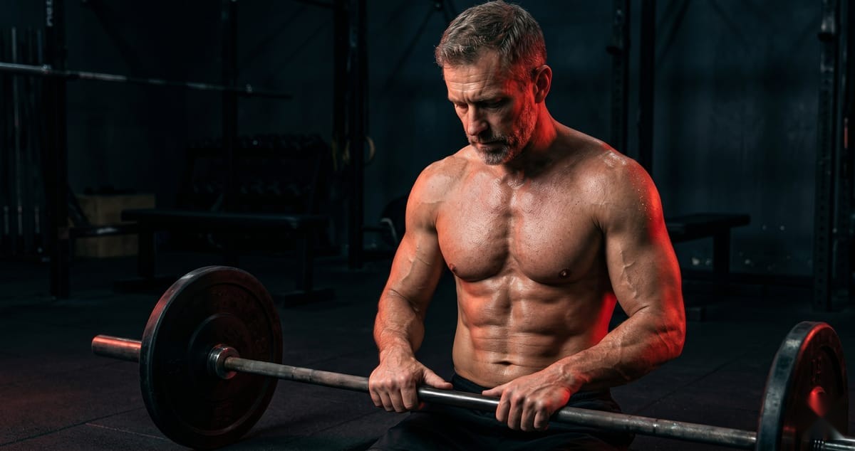 Athlete training with barbell — magnesium and free testosterone